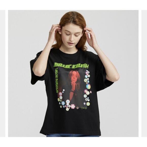 BILLIE EILISH BY TAKASHI MURAKAMI UNIQLO (T-SHIRT)  Womens NWT - Picture 2 of 3